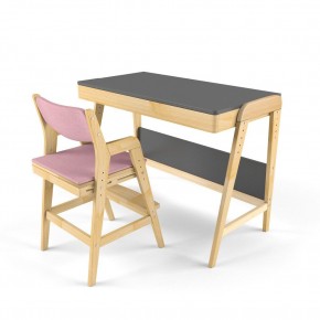 Комплект растущий стол и стул с чехлом 38 попугаев «Вуди» (Серый, Береза, Розовый) в Салехарде - salekhard.ok-mebel.com | фото