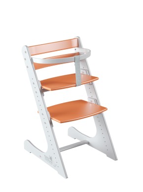 Комплект растущий стул и жесткий ограничитель Конёк Горбунёк Комфорт  (Бело-оранжевый) в Салехарде - salekhard.ok-mebel.com | фото