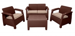 Комплект уличной мебели Yalta Premium Terrace Set (Ялта) шоколадый (+подушки под спину) в Салехарде - salekhard.ok-mebel.com | фото
