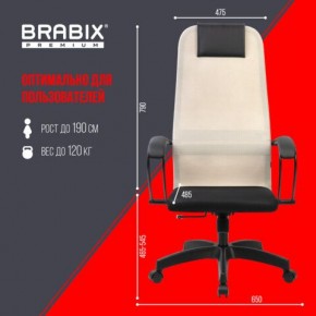 Кресло BRABIX PREMIUM "Ultimate EX-800" пластик, плотная двойная сетка Х2, черное/бежевое, 532916 в Салехарде - salekhard.ok-mebel.com | фото 6