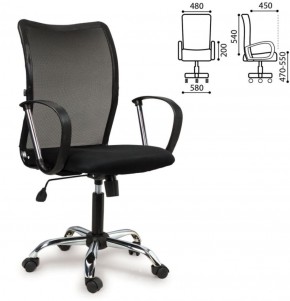 Кресло BRABIX "Spring MG-308" (хром, ткань черная) 531403 в Салехарде - salekhard.ok-mebel.com | фото 4