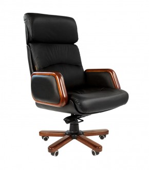 Кресло для руководителя CHAIRMAN 417 (Натуральная кожа) Черное в Салехарде - salekhard.ok-mebel.com | фото