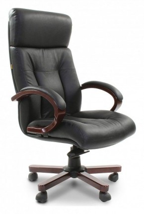 Кресло для руководителя Chairman 421 черный/орех темный, черный в Салехарде - salekhard.ok-mebel.com | фото 1