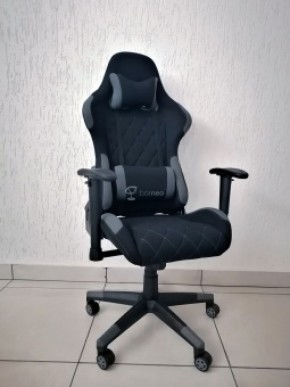 Кресло геймерское Barneo K-51 (черная ткань серые вставки) в Салехарде - salekhard.ok-mebel.com | фото 1