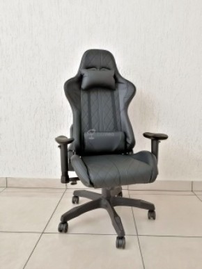 Кресло геймерское Barneo K-52 (черная экокожа черные вставки) в Салехарде - salekhard.ok-mebel.com | фото