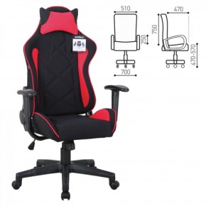 Кресло компьютерное BRABIX GT Racer GM-101 + подушка (ткань) черное/красное (531820) в Салехарде - salekhard.ok-mebel.com | фото 2