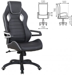 Кресло компьютерное BRABIX "Techno Pro GM-003" (черное/серое, вставки серые) 531814 в Салехарде - salekhard.ok-mebel.com | фото 2