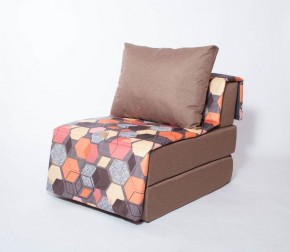Кресло-кровать бескаркасное Харви (коричневый-геометрия браун) в Салехарде - salekhard.ok-mebel.com | фото