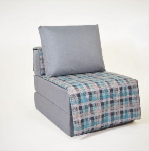 Кресло-кровать бескаркасное Харви (серый-квадро азур) в Салехарде - salekhard.ok-mebel.com | фото
