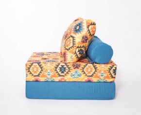 Кресло-кровать-пуф бескаркасное Прайм (мехико желтый-морская волна) в Салехарде - salekhard.ok-mebel.com | фото 2