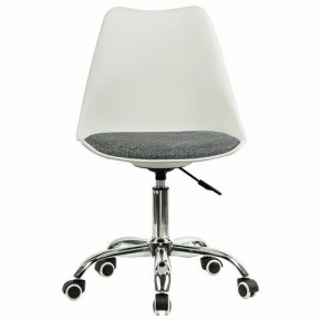 Кресло стул BRABIX "Eames MG-310 CH", хром, пластик белый, ткань серая, 532924 в Салехарде - salekhard.ok-mebel.com | фото