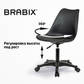 Кресло стул BRABIX "Eames MG-310 PL", пластик черный, экокожа черная, 532927 в Салехарде - salekhard.ok-mebel.com | фото 3