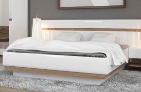 Кровать 140/TYP 91-01 с подъемником, LINATE ,цвет белый/сонома трюфель в Салехарде - salekhard.ok-mebel.com | фото 1
