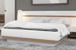 Кровать 160/TYP 92, LINATE ,цвет белый/сонома трюфель в Салехарде - salekhard.ok-mebel.com | фото 2