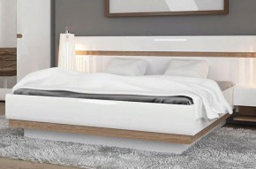 Кровать 160/TYP 94-01 с подъемником, LINATE ,цвет белый/сонома трюфель в Салехарде - salekhard.ok-mebel.com | фото 5