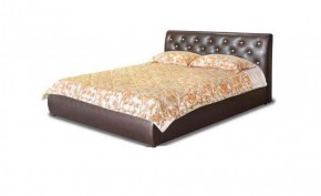 Кровать 1600 Флоренция в к/з "Классик 307 коричневый" (серия Норма) + основание + опоры в Салехарде - salekhard.ok-mebel.com | фото