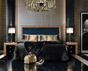Кровать 2-х спальная (1,6 м) Тиффани Premium черная/золото с мягким элементом (Антрацит) с подъемным механизмомарт (ТФКР-3[3](П) в Салехарде - salekhard.ok-mebel.com | фото 2