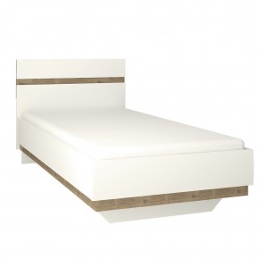 Кровать 90/TYP 90, LINATE ,цвет белый/сонома трюфель в Салехарде - salekhard.ok-mebel.com | фото