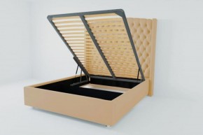 Кровать Берлин ЛЮКС с ПМ 1600 (экокожа бежевая) в Салехарде - salekhard.ok-mebel.com | фото 2