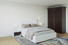 Кровать Берлин с ПМ 1600 (экокожа белая) в Салехарде - salekhard.ok-mebel.com | фото 2