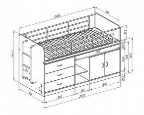 Кровать-чердак "Дюймовочка-6" Белый в Салехарде - salekhard.ok-mebel.com | фото 2