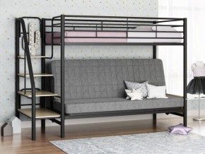 Кровать двухъярусная с диваном "Мадлен-3" (Черный/Серый) в Салехарде - salekhard.ok-mebel.com | фото 1