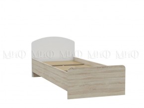 МАРТИНА Кровать 800 с настилом ЛДСП (Белый глянец/дуб сонома) в Салехарде - salekhard.ok-mebel.com | фото
