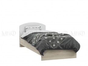 МАРТИНА Кровать 800 с настилом ЛДСП (Белый глянец/дуб сонома) в Салехарде - salekhard.ok-mebel.com | фото 2