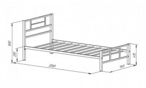 Кровать металлическая "Кадис 900х1900" Белый в Салехарде - salekhard.ok-mebel.com | фото 2
