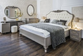 Кровать Мокко 1600 с мягким изголовьем + основание (серый камень) в Салехарде - salekhard.ok-mebel.com | фото
