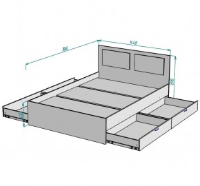 Кровать Ольга L35 (1400) 4 ящика в Салехарде - salekhard.ok-mebel.com | фото 2