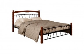 Кровать "Муза 1" КМД10 Черная (1600*2000) (ножки-махагон) с коваными изделиями в Салехарде - salekhard.ok-mebel.com | фото 1