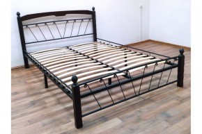 Кровать "Муза 1" КМД10  Черная (1600*2000) (ножки-шоколад) с коваными изделиями в Салехарде - salekhard.ok-mebel.com | фото 3