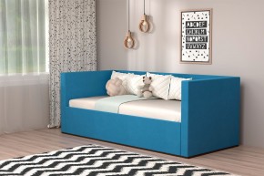 Кровать с ПМ (арт.030) (с/м 900*2000мм) (б/матр), ткань синяя в Салехарде - salekhard.ok-mebel.com | фото