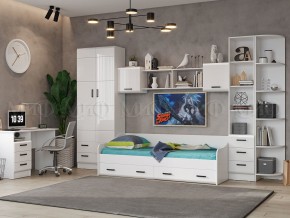 ВЕГА NEW Кровать 900 с настилом ЛДСП (Белый глянец/белый) в Салехарде - salekhard.ok-mebel.com | фото 2