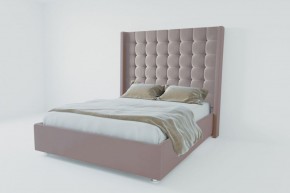 Кровать Венеция ЛЮКС с ПМ 800 (велюр темно-серый) в Салехарде - salekhard.ok-mebel.com | фото 2