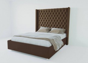 Кровать Версаль ЛЮКС с ПМ 2000 (экокожа коричневая) в Салехарде - salekhard.ok-mebel.com | фото