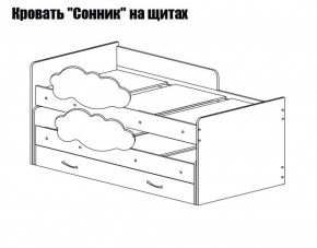 Кровать выкатная Соник на щитах (800*1600) с бортиком + ящик в Салехарде - salekhard.ok-mebel.com | фото 2