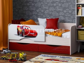Кровать Юниор-12 с фотопеч. "Тачки" в Салехарде - salekhard.ok-mebel.com | фото