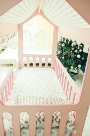 Кровать-домик без ящика 800*1600 (Розовый) в Салехарде - salekhard.ok-mebel.com | фото 3