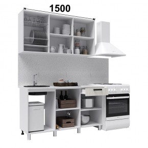 Кухня ДИОР 1500 (Белый/Дуб Крафт белый) в Салехарде - salekhard.ok-mebel.com | фото 2