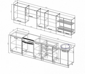 Кухонный гарнитур Антрацит 3000 (Стол. 26мм) в Салехарде - salekhard.ok-mebel.com | фото 2
