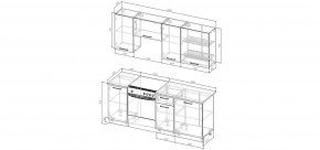 Кухонный гарнитур Белый Глянец 2000 (Стол. 38мм) в Салехарде - salekhard.ok-mebel.com | фото 2