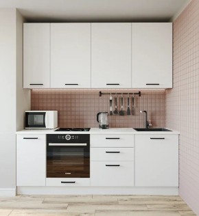 Кухонный гарнитур Белый Глянец 2200 h950 (Стол. 38мм) в Салехарде - salekhard.ok-mebel.com | фото
