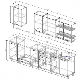 Кухонный гарнитур Бланка 2800 (Стол. 26мм) в Салехарде - salekhard.ok-mebel.com | фото 2