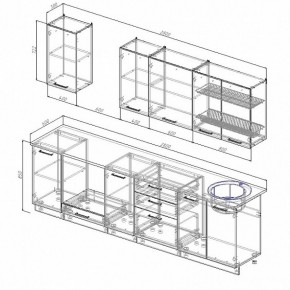 Кухонный гарнитур Жемчуг 2800 (Стол. 26мм) в Салехарде - salekhard.ok-mebel.com | фото 2