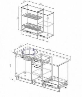 Кухонный гарнитур Лофт 1600 (Стол. 26мм) в Салехарде - salekhard.ok-mebel.com | фото 2