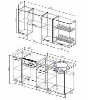 Кухонный гарнитур Лофт 1800 (Стол. 26мм) в Салехарде - salekhard.ok-mebel.com | фото 2