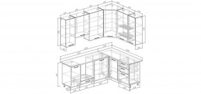 Кухонный гарнитур Меренга 2200*1600 h950 (Стол. 26мм) в Салехарде - salekhard.ok-mebel.com | фото 2