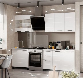 Кухонный гарнитур "Дина" 2.0 м (белый/белый глянец) в Салехарде - salekhard.ok-mebel.com | фото